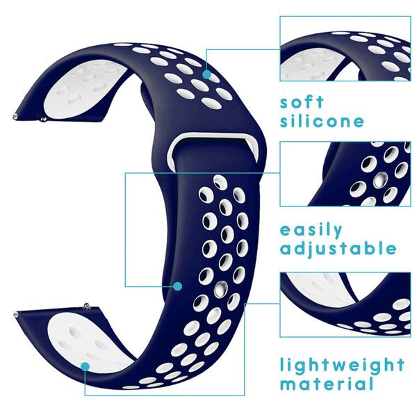 imoshion Siliconen sport bandje Fitbit Versa 2 / Lite - Blauw / Wit