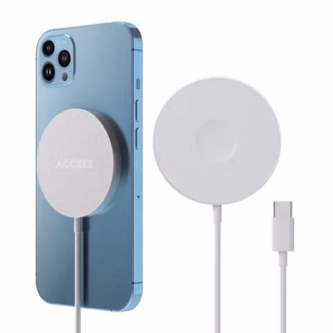 Accezz Wireless Charger USB-C - MagSafe Draadloze Oplader - 1 meter - Wit