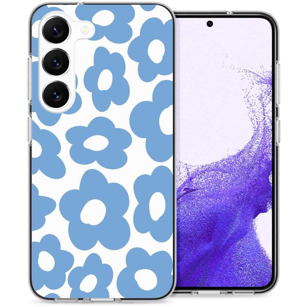 imoshion Design hoesje Samsung Galaxy S23 - Retro Blue Flowers