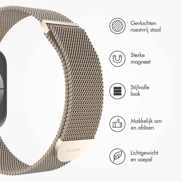 imoshion Milanees magnetisch bandje Apple Watch Series 1 t/m 9 / SE (38/40/41 mm) | Series 10 (42 mm) - Maat S - Champagne