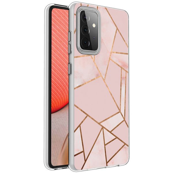 imoshion Design hoesje Samsung Galaxy A72 - Grafisch Koper / Roze