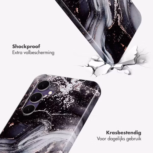 Selencia Vivid Backcover Samsung Galaxy S24 FE - Chic Marble Black
