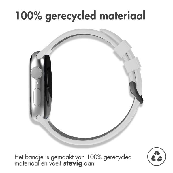 imoshion Siliconen sport bandje gesp Apple Watch Series 1 t/m 9 / SE (38/40/41 mm) | Series 10 / 11 (42 mm) - Wit / Zwart