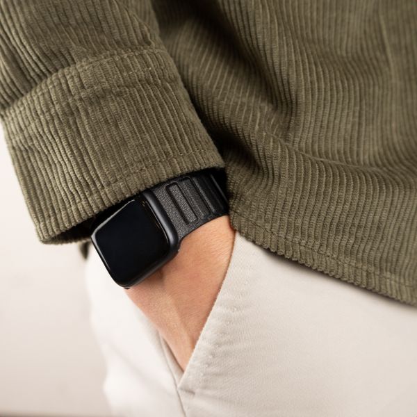 Accezz Magnetic genuine leather band Apple Watch | 44/45/46/49 mm - Black