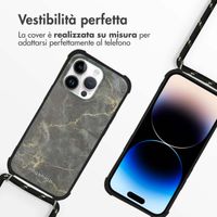 imoshion Design hoesje met koord Apple iPhone 14 Pro - Black Marble