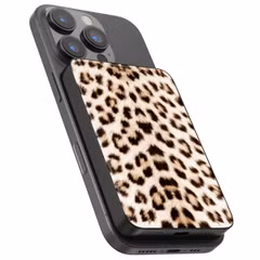 Selencia Vivid Powerbank 5.000 mAh - MagSafe en Qi2 - Zwart / Leopard