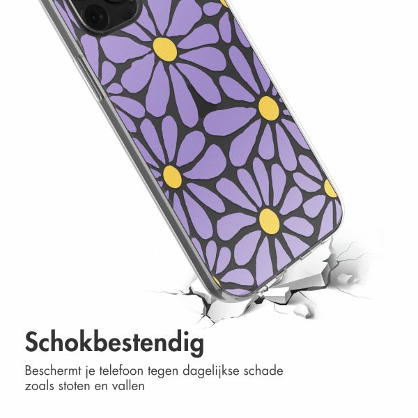 imoshion  Design hoesje iPhone 12 (Pro) - Tropical Violet Flowers Connect