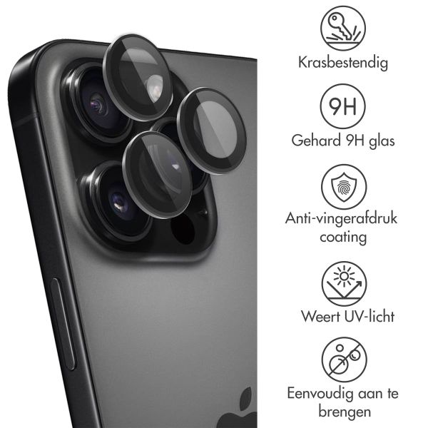 imoshion 2 Pack Camera lens protector iPhone 16 Pro / 16 Pro Max - Zwart / Titanium