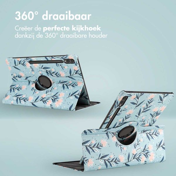 imoshion 360° Draaibare Design Bookcase Samsung Galaxy Tab S10 Ultra / Tab S9 Ultra - Flowers