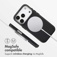 Accezz Leather Back Cover with MagSafe Apple iPhone 17 Pro - Onyx Black