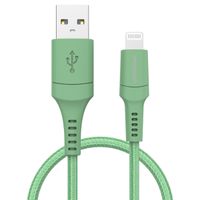 imoshion Lightning naar USB kabel - Non-MFi - Gevlochten textiel - 1 meter - Groen