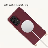 Selencia Rivièra MagSafe Case with detachable hooks Samsung Galaxy A53 - Bold Burgundy