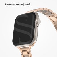 Selencia Slim Steel schakelbandje Apple Watch Series 1 t/m 9 / SE (38/40/41 mm) | Series 10 (42 mm) - Rosé goud