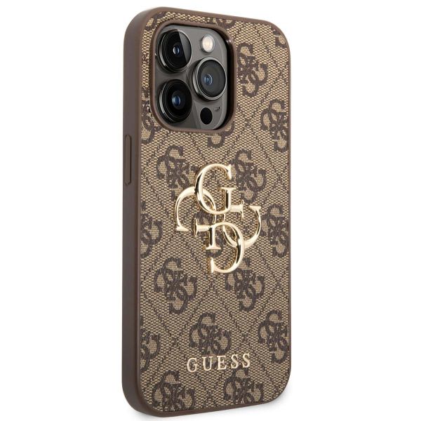 Guess 4G Metal Logo Backcover Apple iPhone 15 Pro - Bruin