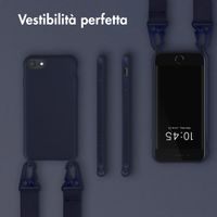 Selencia Siliconen hoesje met afneembaar koord Apple iPhone SE (2022 / 2020) / 8 / 7 - Donkerblauw