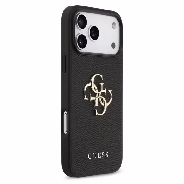 Guess Big 4G Logo Backcover Grained Apple iPhone 17 Pro - Zwart