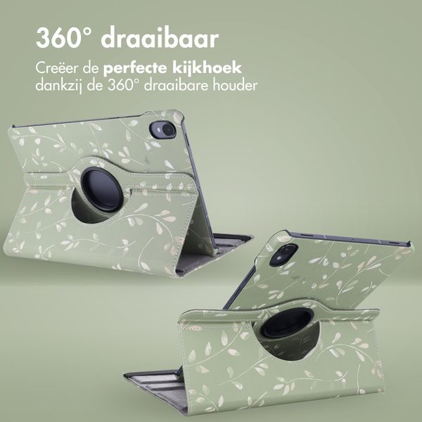 imoshion 360° Draaibare Design Bookcase Samsung Galaxy Tab S11 - Green Flowers