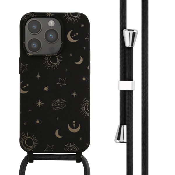 imoshion Siliconen design hoesje met koord iPhone 14 Pro - Sky Black