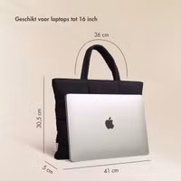 Selencia Vaya Puffy Laptoptas 16 inch - Midnight Black