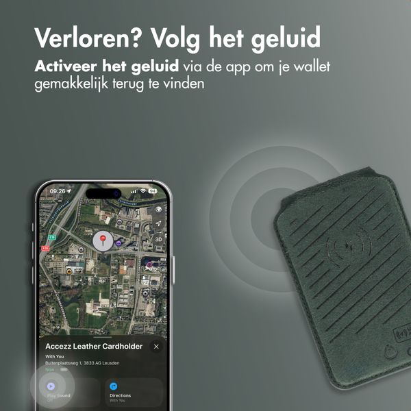 Accezz Magnetische Leren Wallet met standaard - Geschikt voor Apple Find My - Cedar Green