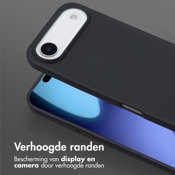 Selencia Siliconen hoesje met afneembaar koord Apple iPhone Air - Zwart