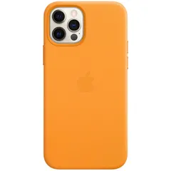 Apple Leather Backcover MagSafe Apple iPhone 12 (Pro) - California Poppy