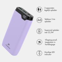imoshion Powerbank 20.000 mAh - 22,5W Snellader - USB-C / USB-A - Lila