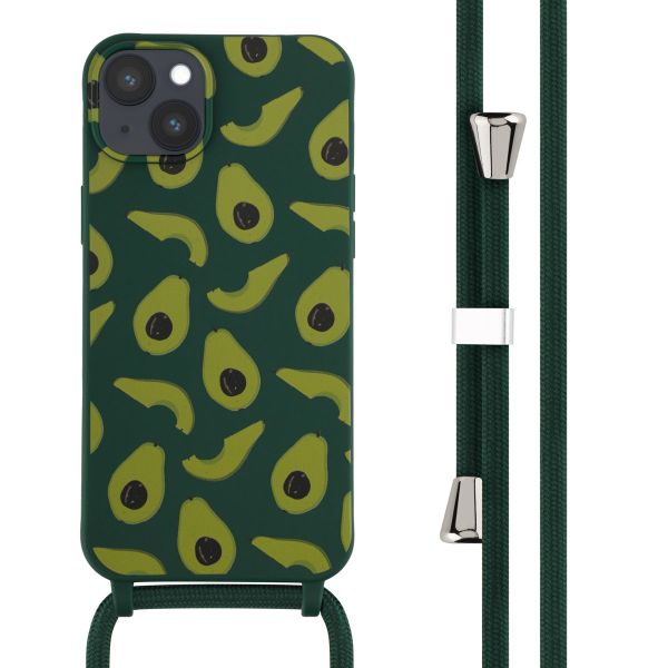 imoshion Siliconen design hoesje met koord iPhone 14 Plus - Avocado Green