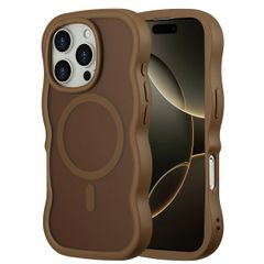 Selencia Wavy Backcover met MagSafe Apple iPhone 16 Pro - Mocha Brown