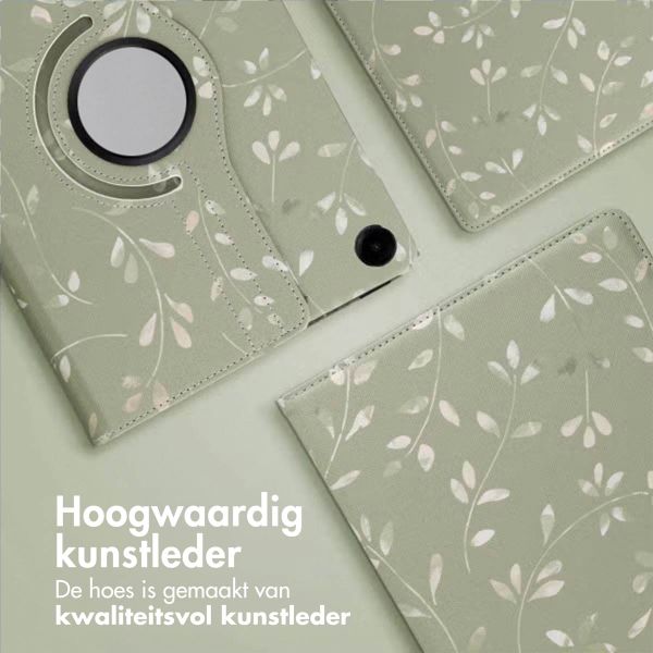 imoshion 360° Draaibare Design Bookcase Samsung Galaxy Tab A9 Plus - Green Flowers