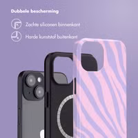 Selencia Vivid Backcover met MagSafe Apple iPhone 14 - Zebra Light Pink Lilac
