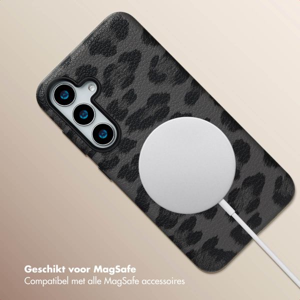 Selencia Sabi Backcover Panterprint met MagSafe Samsung Galaxy S25 - Midnight Black