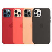 Apple 4 Pack Silicone Backcover MagSafe iPhone 12 Pro Max - Red + Pink Citrus + Cantaloupe + Black