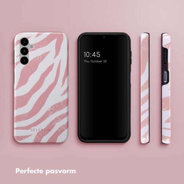 Selencia Vivid Tough Backcover Samsung Galaxy A14 (5G/4G) - Colorful Zebra Old Pink