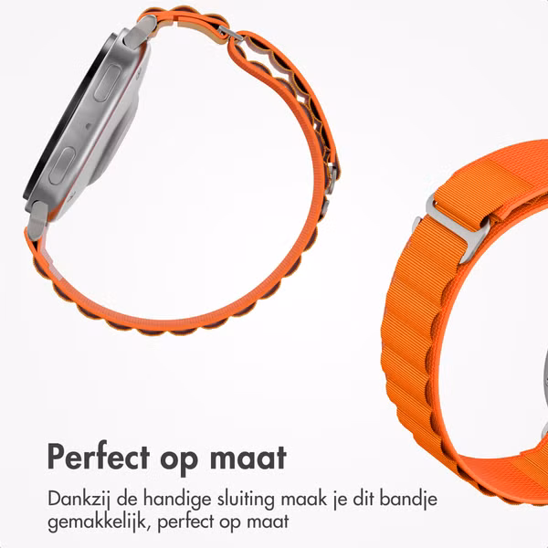 Accezz Nylon Alpine bandje Samsung Galaxy Watch 9 (40/44mm) / Watch 8 (40/44mm) / Classic (46mm) - Oranje