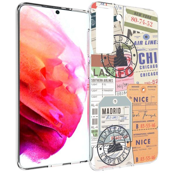 imoshion Design hoesje Samsung Galaxy S21 FE - Reizen - Multicolor