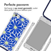 imoshion Design hoesje met koord Apple iPhone SE (2022 / 2020) / 8 / 7 - Cobalt Blue Flowers Connect
