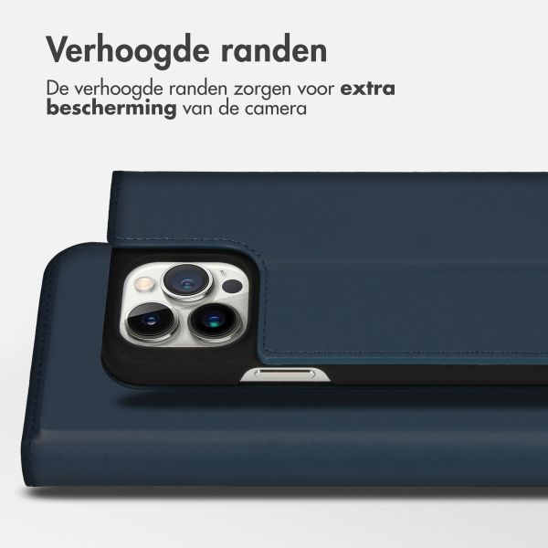 Accezz Premium Leather Slim Bookcase Apple iPhone 14 Pro Max - Donkerblauw