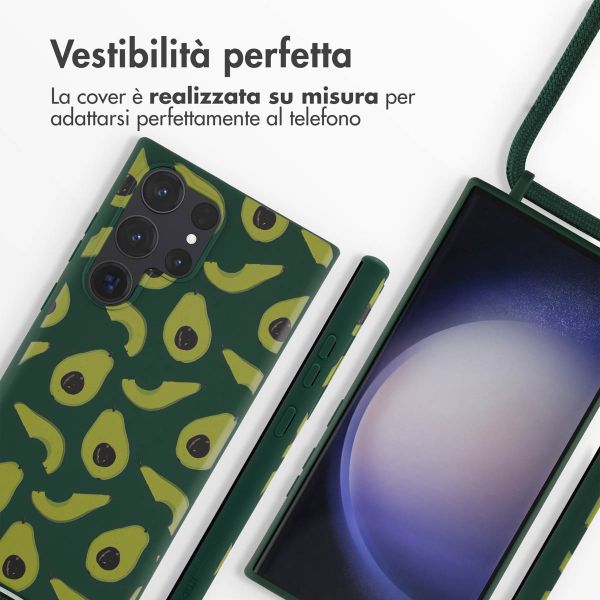 imoshion Siliconen design hoesje met koord Samsung Galaxy S23 Ultra - Avocado Green