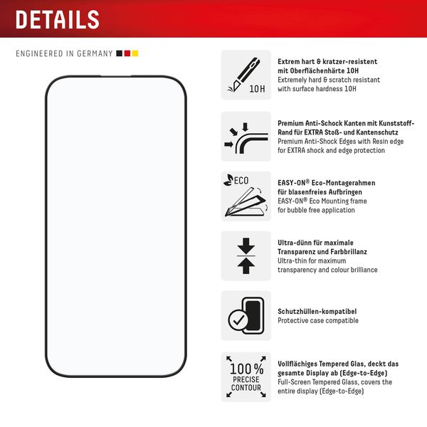 Displex Screenprotector Real Glass Full Cover Apple iPhone 16