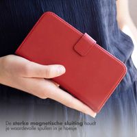 Selencia Echt Lederen Bookcase Samsung Galaxy A34 (5G) - Rood