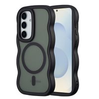 Selencia Wavy Backcover met MagSafe Samsung Galaxy S24 / S25 - Zwart