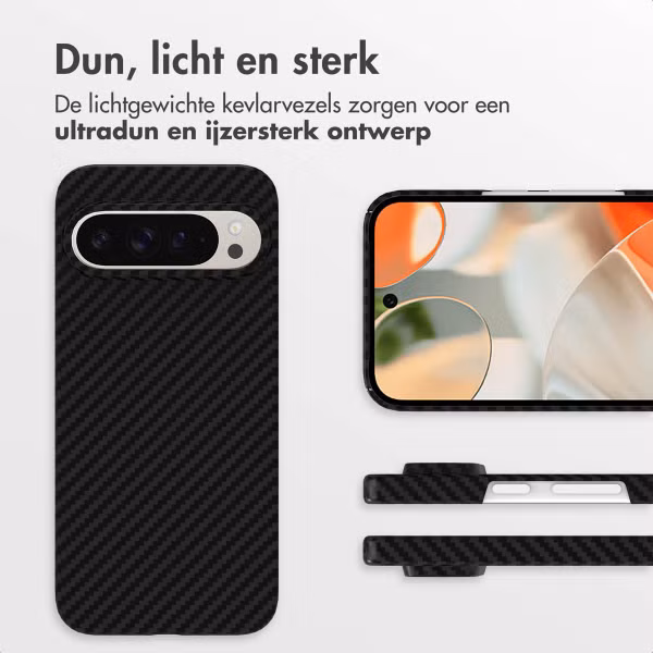 Accezz MagSafe Kevlar Backcover Google Pixel 9 / 9 Pro - Zwart
