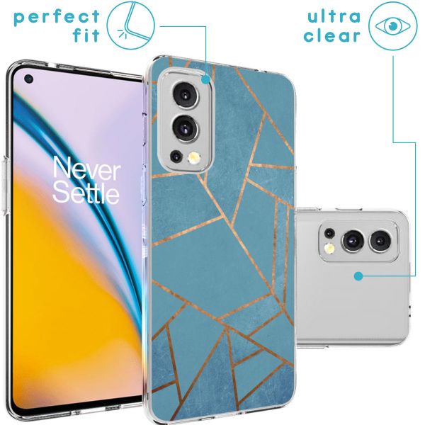 imoshion Design hoesje OnePlus Nord 2 - Grafisch Koper / Blauw