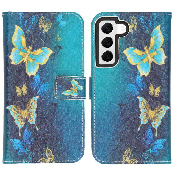 imoshion Design Softcase Bookcase Samsung Galaxy S22 - Blue Butterfly