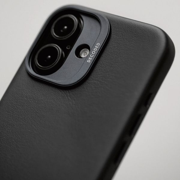 Decoded Leather Backcover MagSafe Apple iPhone 16 - Zwart