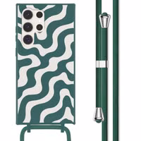 imoshion Siliconen design hoesje met koord Samsung Galaxy S23 Ultra - Petrol Green Groovy