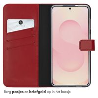 Selencia Echt Leren Bookcase Samsung Galaxy S25 Edge - Rood