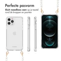 imoshion Backcover met koord + armband Apple iPhone 12 (Pro) - Parels Hartjes
