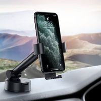 Baseus Simplism Gravity - Telefoonhouder auto – Dashboard / Vooruit – Opvouwbaar – Verstelbaar - Zwart